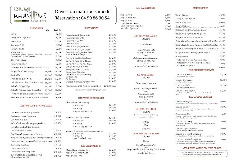 Khantine - Menu Image 1